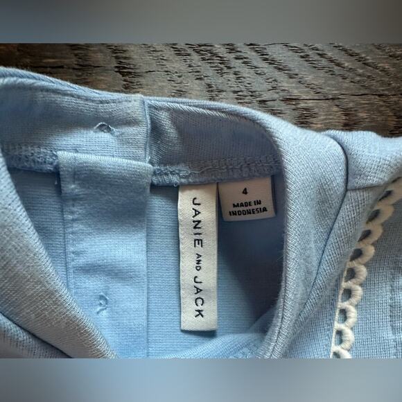 JANIE AND JACK Retro Vintage Style Lace Bib Dress Bow Blue - Picture 4 of 6